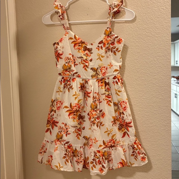 Janie and Jack Floral White and Orange Dress - Picture 2 of 5